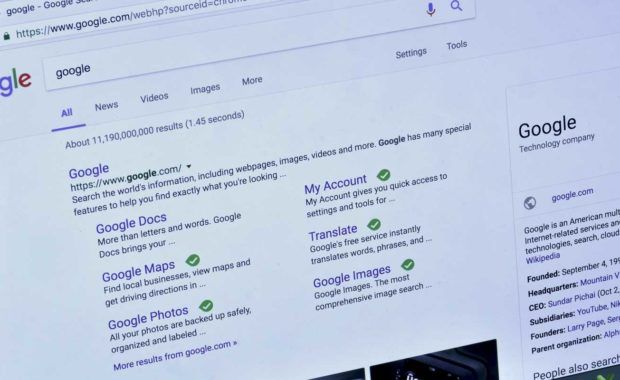 google search engine results page
