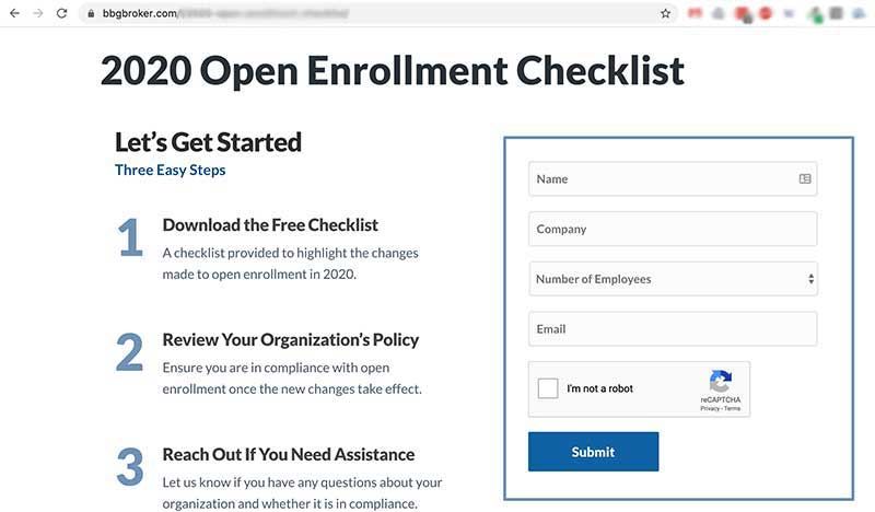 new bbg open enrollment checklist example