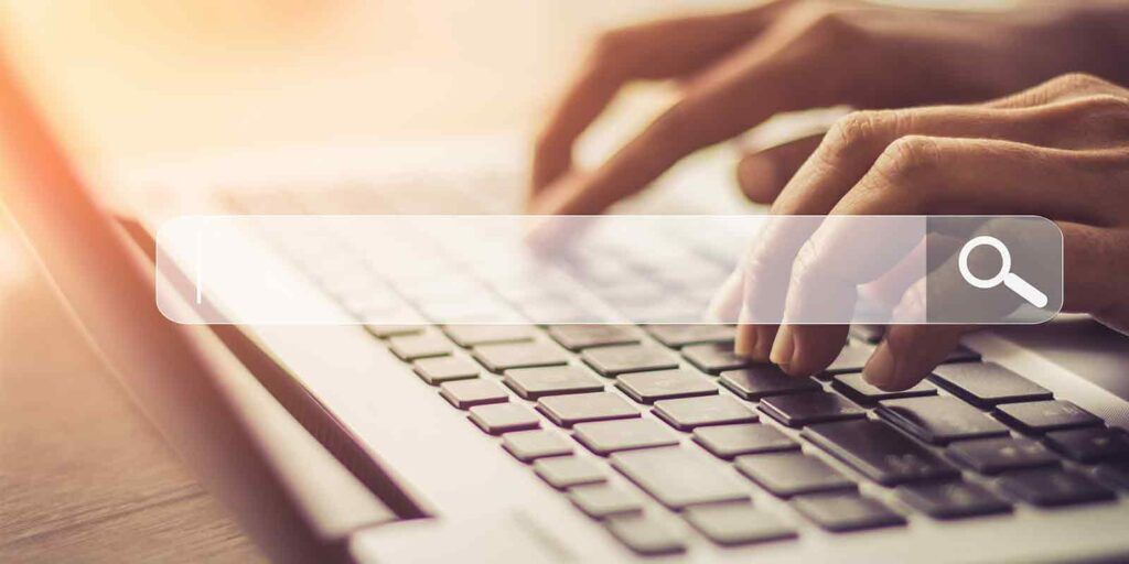 person searching SEO marketing strategies