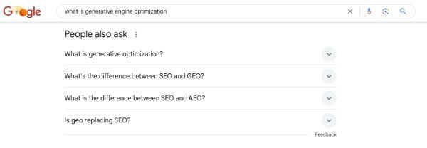 What Is Generative Engine Optimization People Also Ask SERP Section