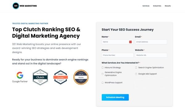 321 Web Marketing Landing Page AB Testing SEO