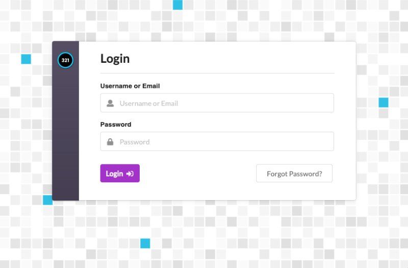 321 Content Portal Login Screen