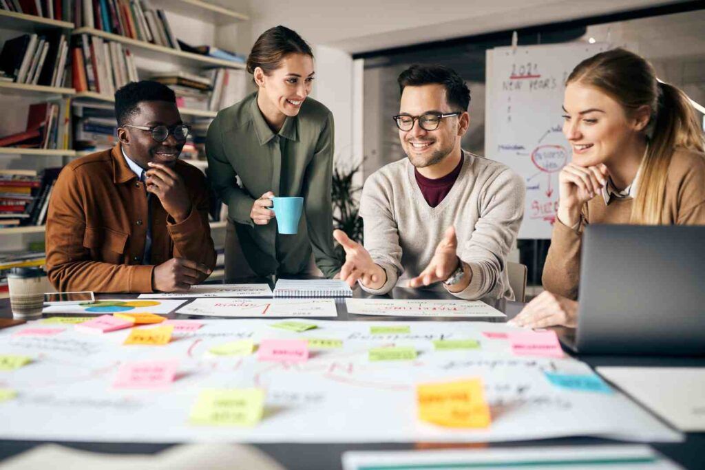 marketing team at work
