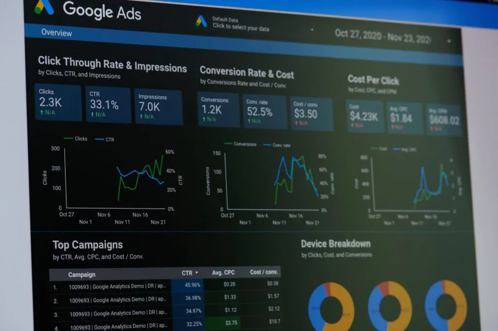 Google Ads Dashboard View