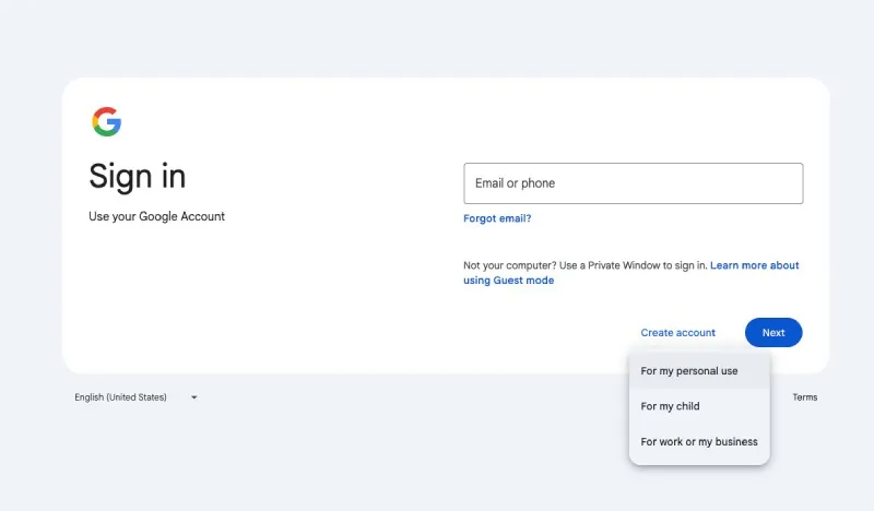 Step 1 Creating Google Account With Existing Email