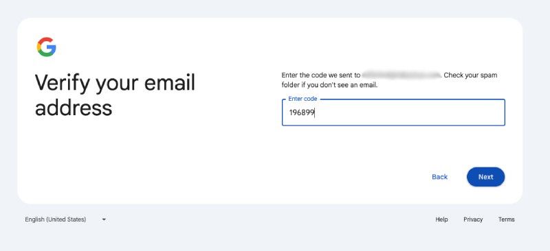 Step 4 Creating Google Account Using Existing Email