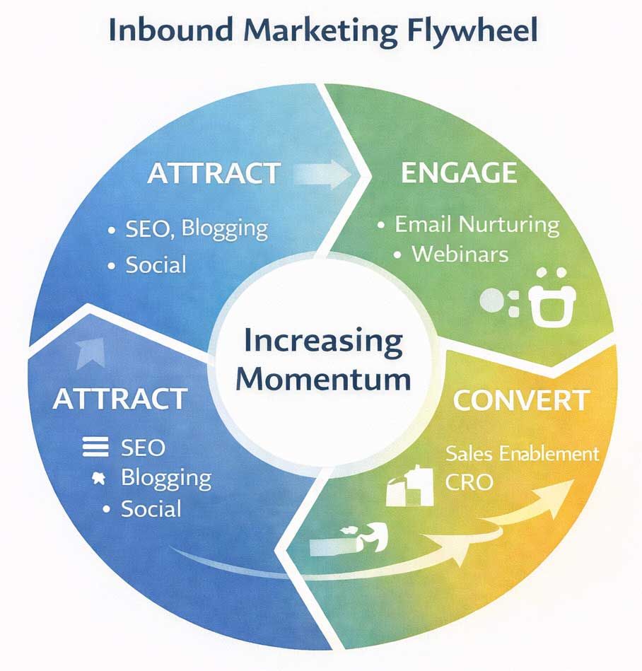 Inbound Marketing Flywheel Graphic