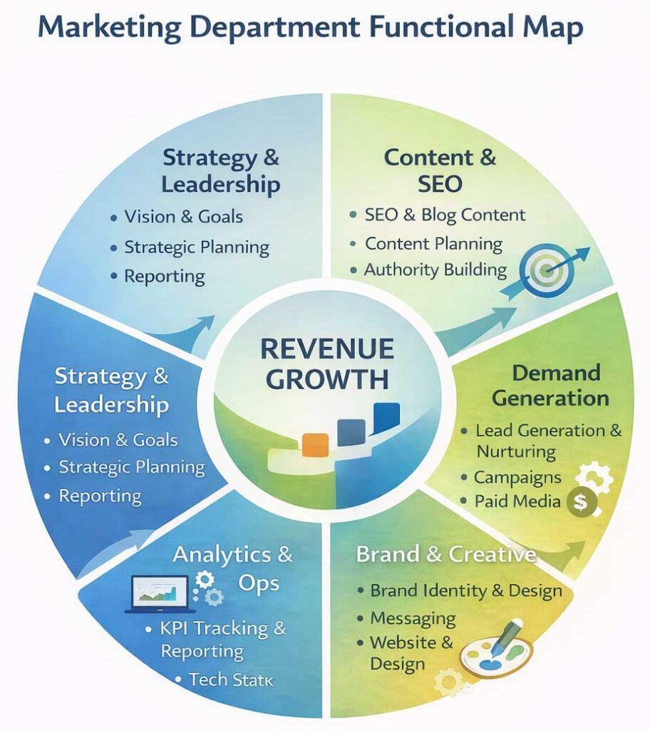 Marketing Department functional Map graphic