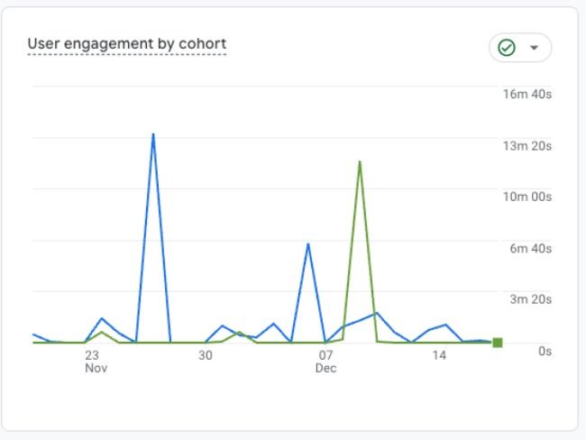 Search Console Graph Illustrating user engagement by cohort