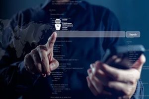 AI search engine powered by artificial intelligence processes datum through smart query function