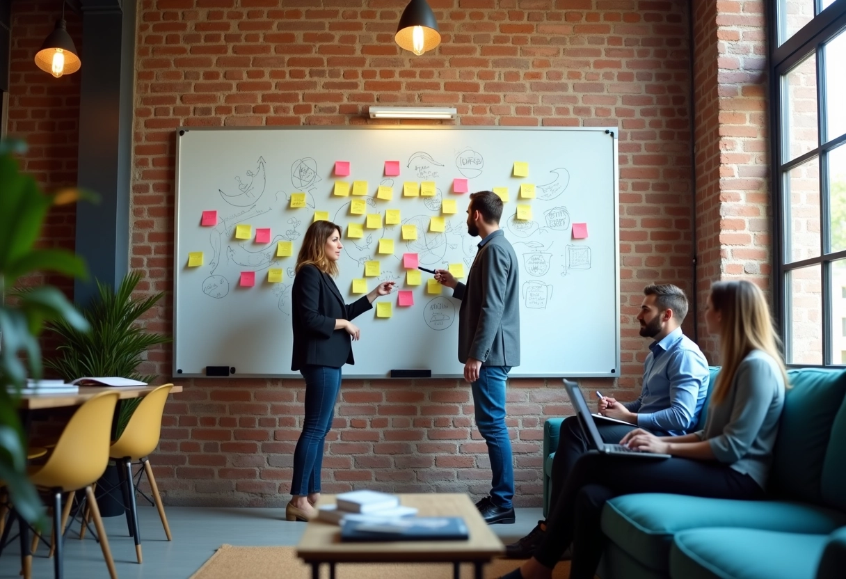 4 marketers brainstorming